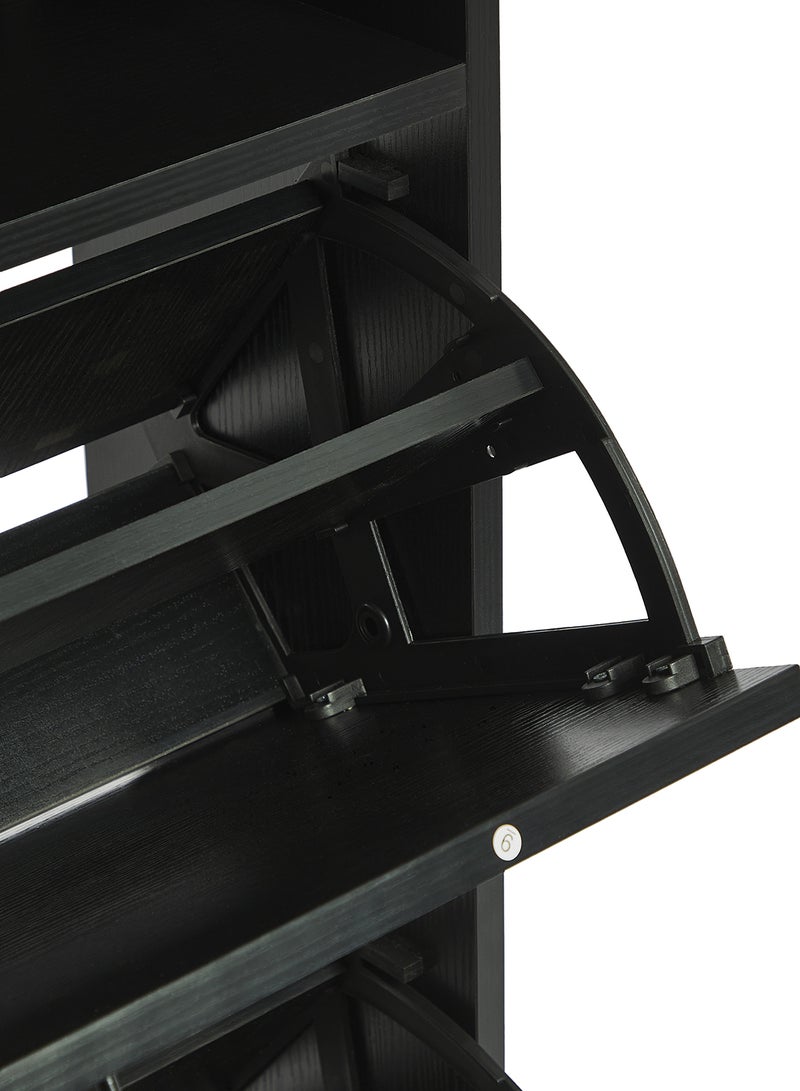Migue home Shoe Storage Cabinet with 2 Shelves, Space - Saving, perfect for Entryway - Size 104.5cm x 59cm x 22.5cm in Black - Image 4